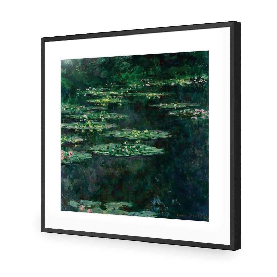 Green Water Lilies By Monet - Wall Art Designs - 3408_AS_Q CAF_AP - 030 - MAT_37x37_S - 2538 - BLK