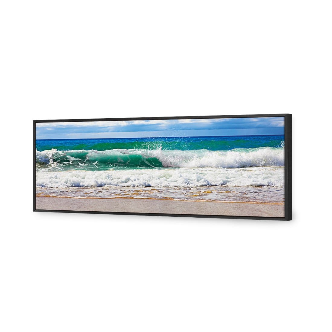 Green Wave, Long Canvas Art - Wall Art Designs - 309_AL_H WAD_CP - MPY - 260 - M - S - S_60x20_S - 1550 - BLK