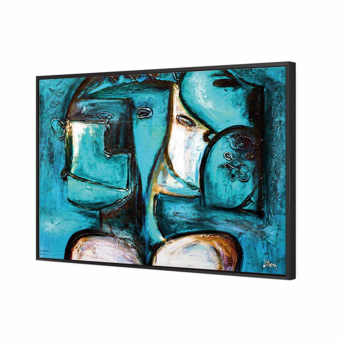Griessel Koppen, Teal | Standard Canvas | Floating Frame | Black