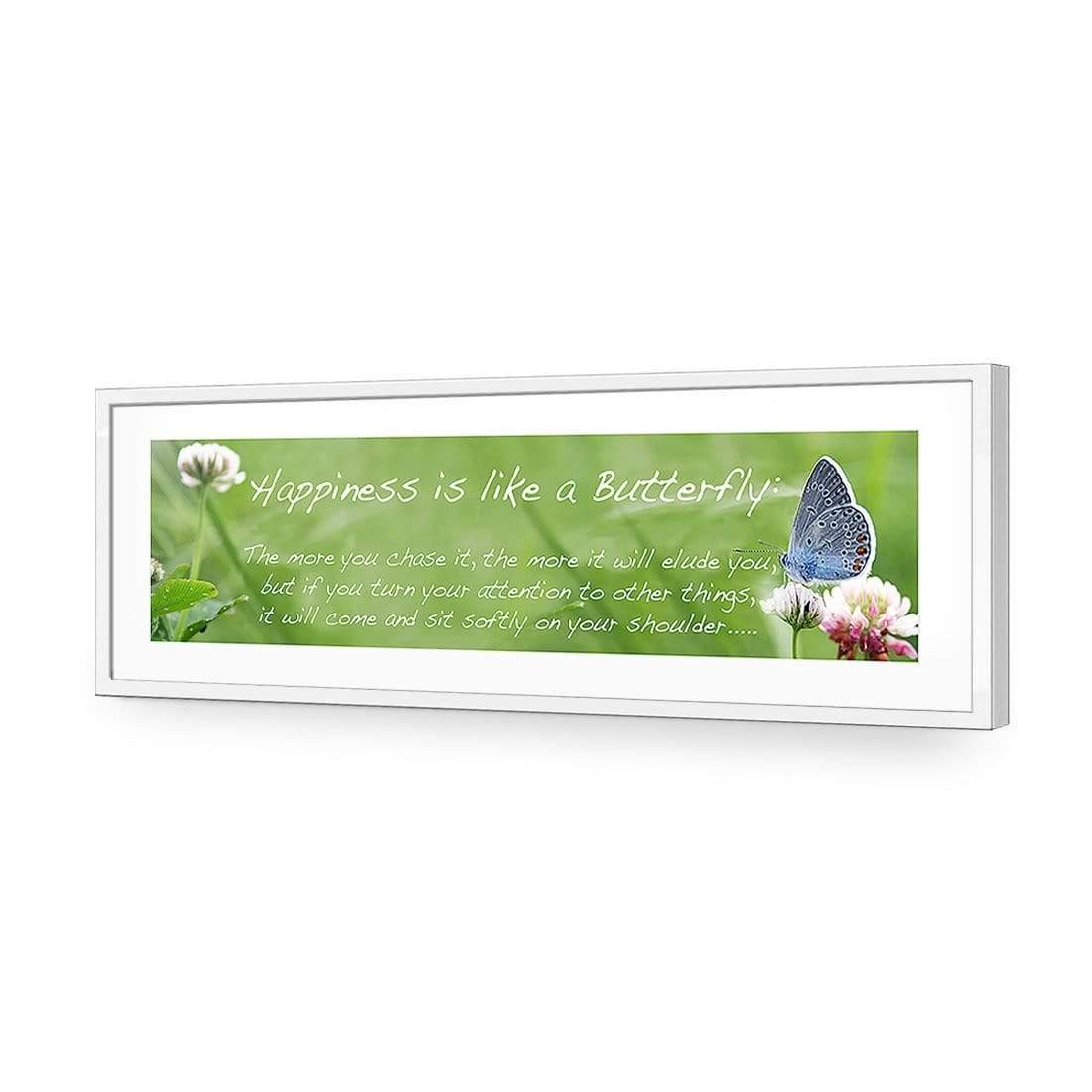 Happiness is like a Butterfly (long) - Wall Art Designs - 1585_AL_H WAD_AP - 030 - MAT_90x30_S - 2538 - WHT