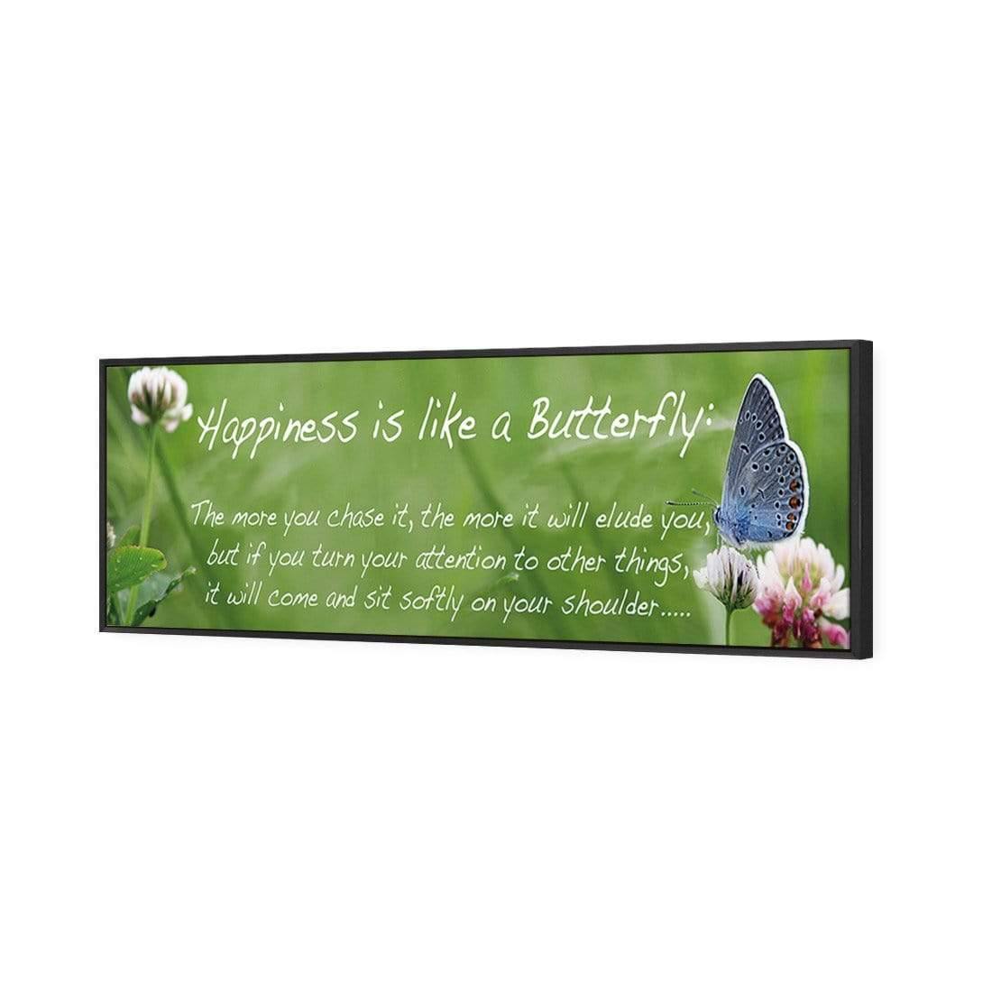 Happiness is like a Butterfly (long) - Wall Art Designs - 1585_AL_H WAD_CP - MPY - 260 - M - S - S_60x20_S - 1550 - BLK