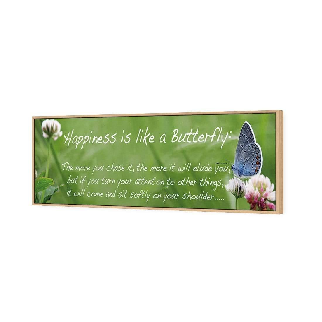 Happiness is like a Butterfly (long) - Wall Art Designs - 1585_AL_H WAD_CP - MPY - 260 - M - S - S_60x20_S - 1550 - OAK