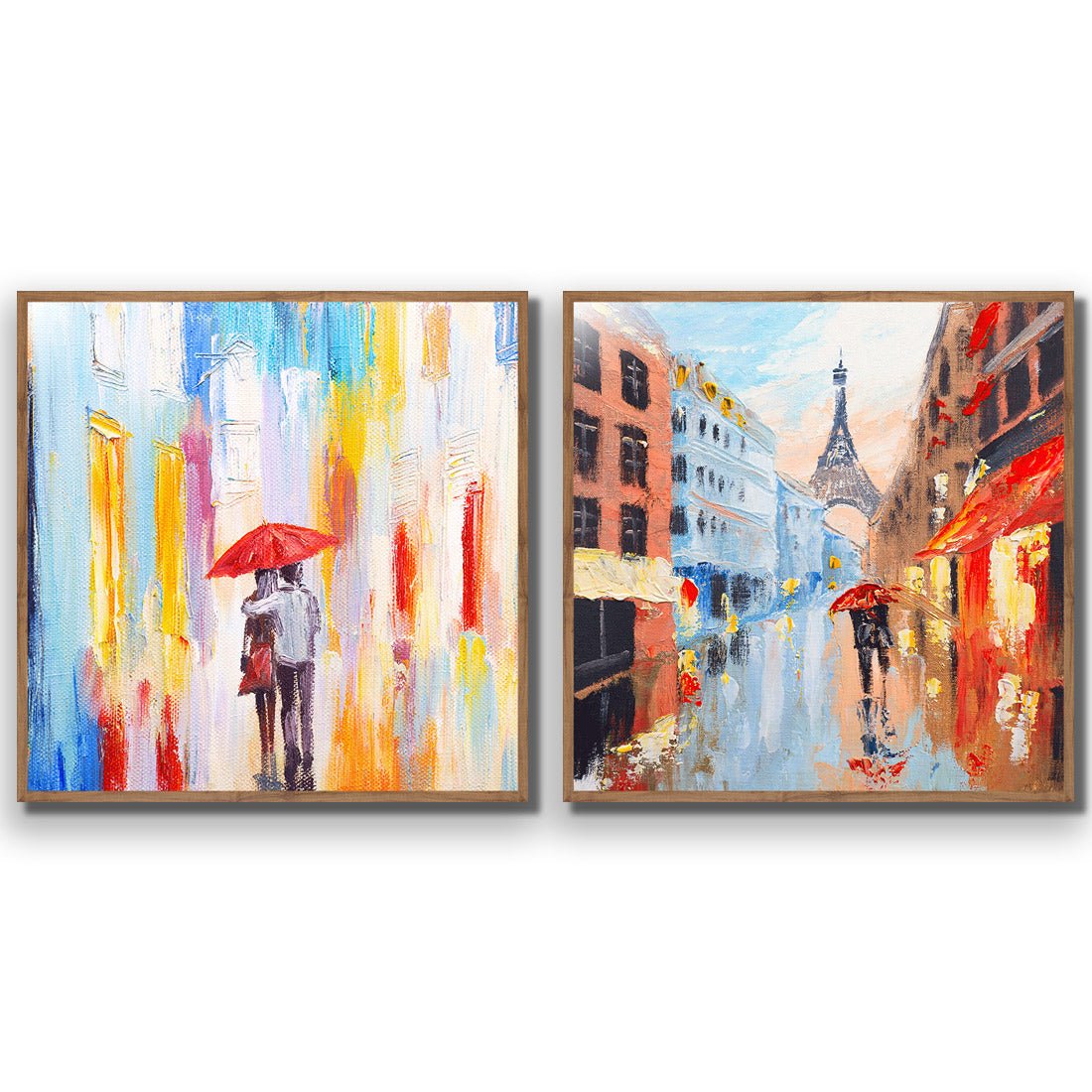 Heading Home Amour en pluie Perfect Pairs - Wall Art Designs - SET2_5007_AS_Q CAF_AP - 030 - EDG_37x37_S - 2538 - NAT