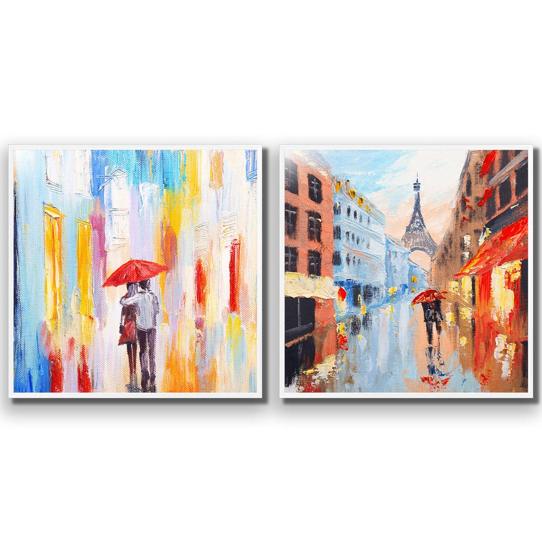 Heading Home Amour en pluie Perfect Pairs - Wall Art Designs - SET2_5007_AS_Q CAF_AP - 030 - EDG_37x37_S - 2538 - WHT