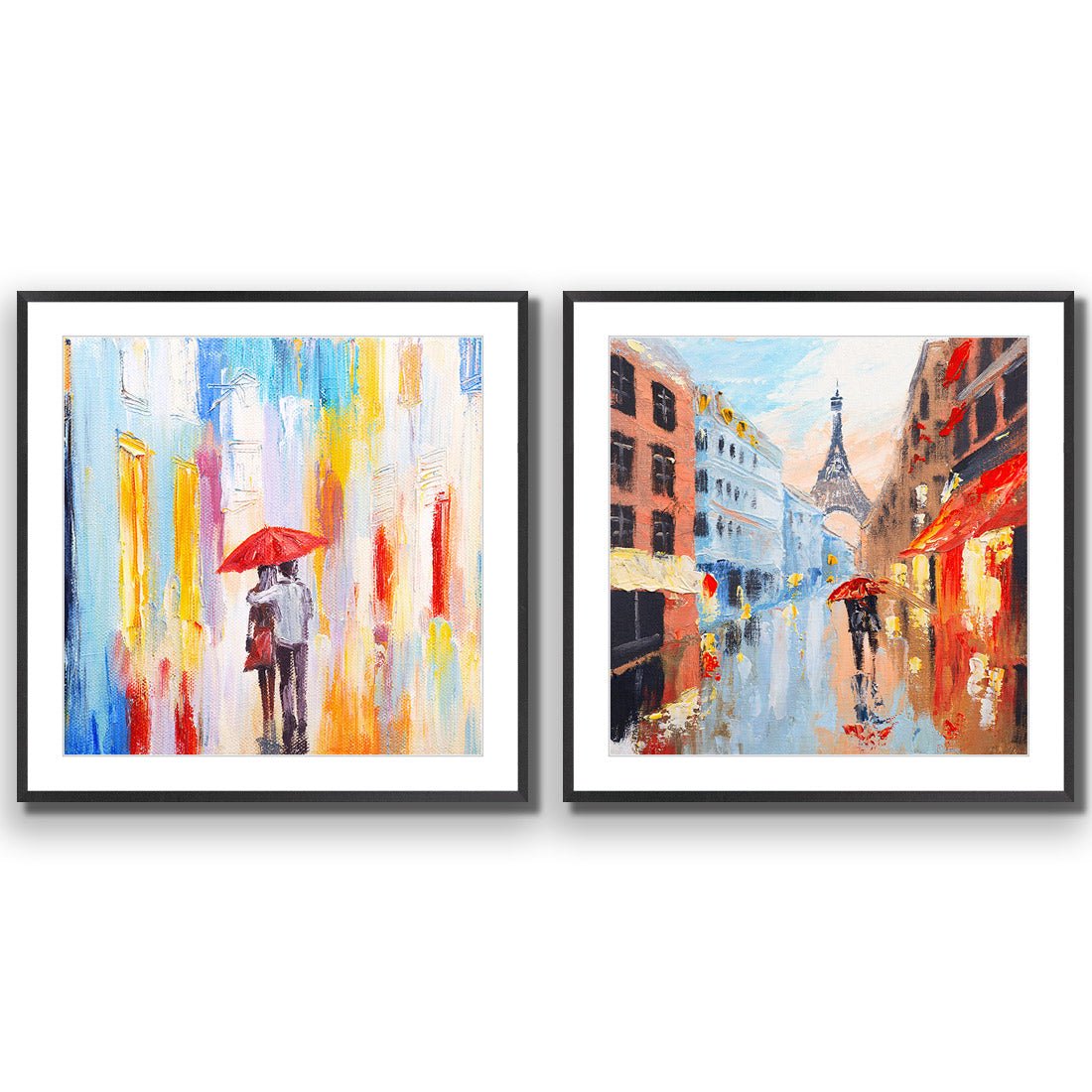 Heading Home Amour en pluie Perfect Pairs - Wall Art Designs - SET2_5007_AS_Q CAF_AP - 030 - MAT_37x37_S - 2538 - BLK