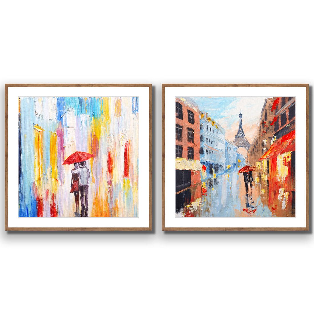 Heading Home Amour en pluie Perfect Pairs - Wall Art Designs - SET2_5007_AS_Q CAF_AP - 030 - MAT_37x37_S - 2538 - NAT