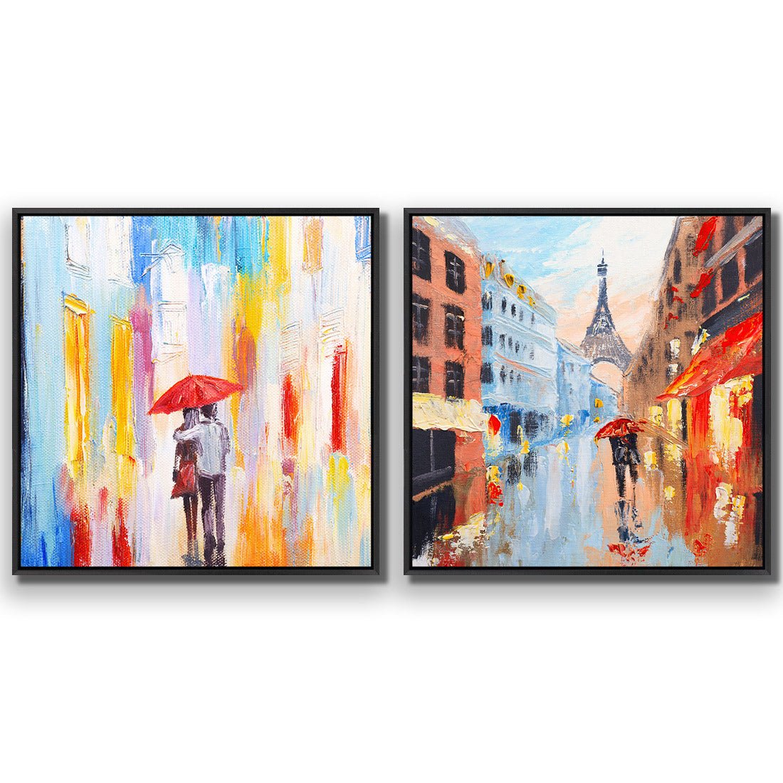 Heading Home Amour en pluie Perfect Pairs - Wall Art Designs - SET2_5007_AS_Q CAF_CP - MPY - 260 - M - S - S_37x37_S - 1550 - BLK