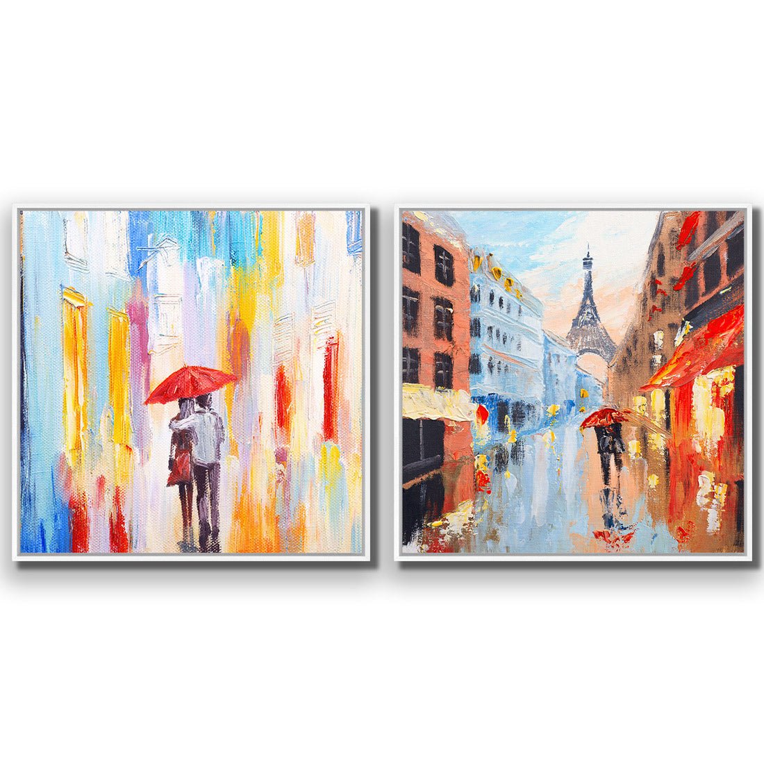 Heading Home Amour en pluie Perfect Pairs - Wall Art Designs - SET2_5007_AS_Q CAF_CP - MPY - 260 - M - S - S_37x37_S - 1550 - WHT