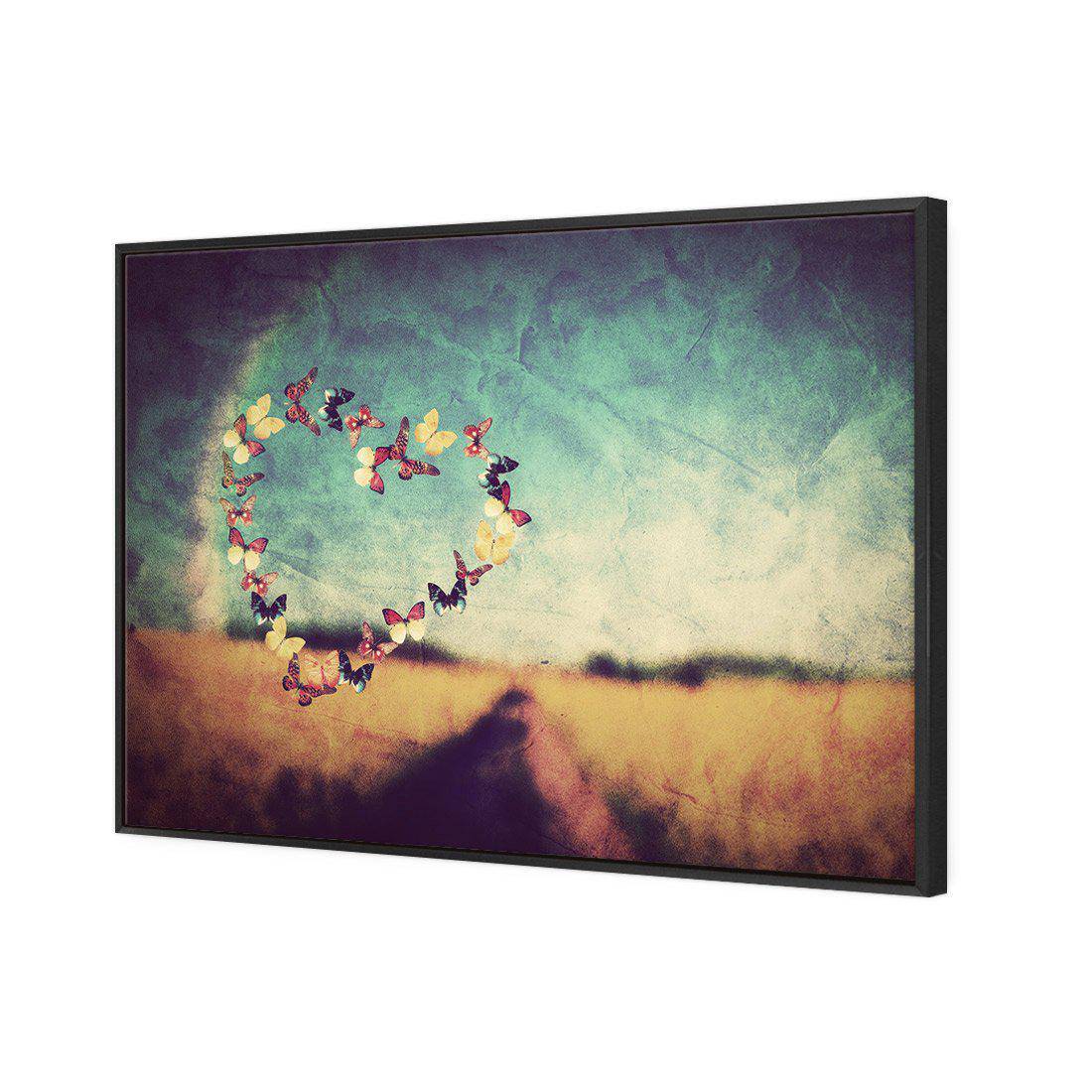 Heart Of Butterflies | Classic Canvas | Floating Frame | Black