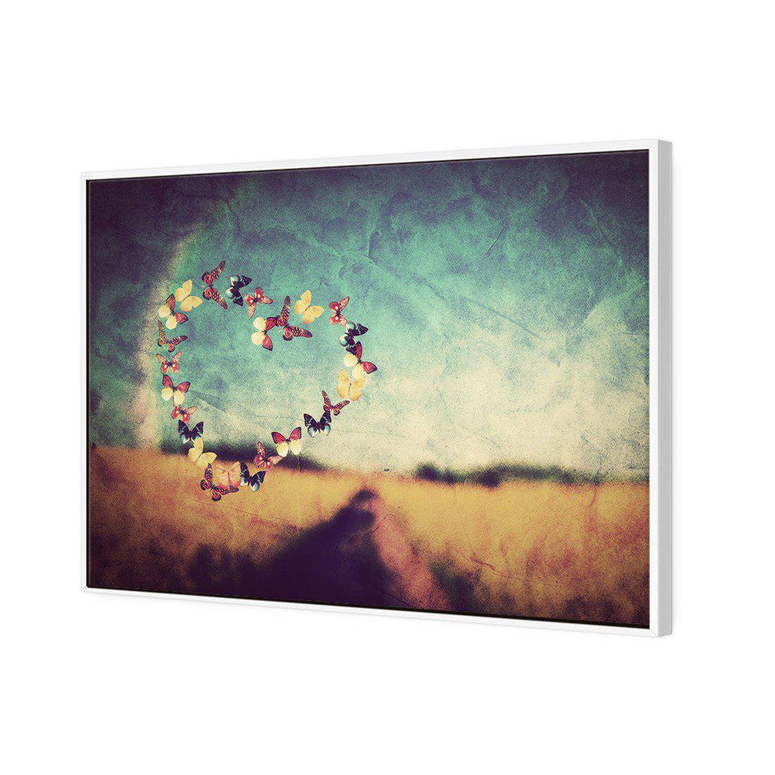 Heart Of Butterflies | Classic Canvas | Floating Frame | White