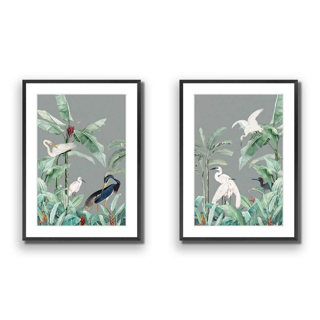 Heron Heaven Perfect Pair - Wall Art Designs - SET2_5017_AR_V WAD_AP - 030 - MAT_45x30_S - 2538 - BLK