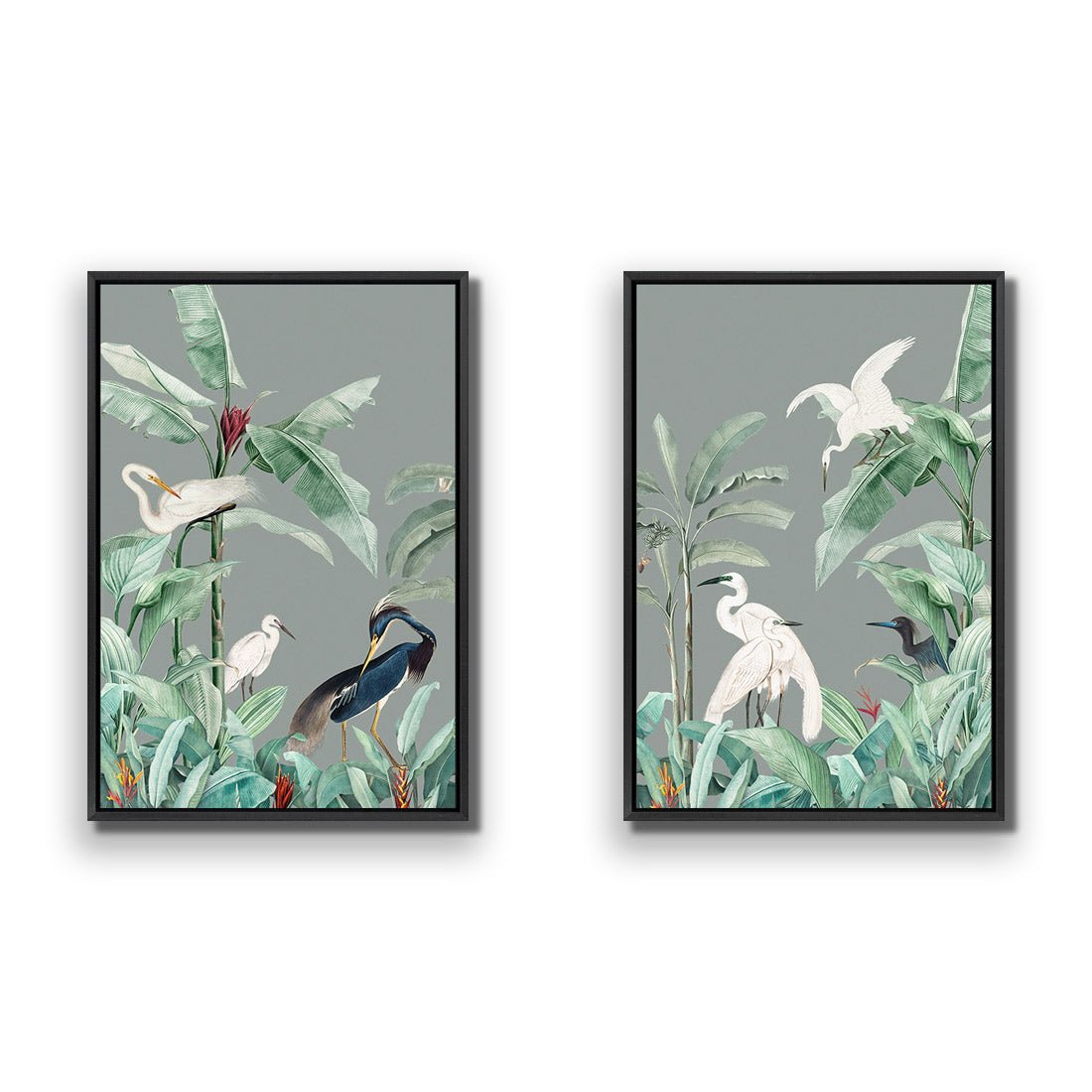 Heron Heaven Perfect Pair - Wall Art Designs - SET2_5017_AR_V WAD_CP - MPY - 260 - M - S - S_45x30_S - 1550 - BLK