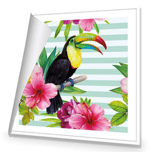 Hibiscus Toucan | Standard Canvas | No Frame | Rolled Canvas