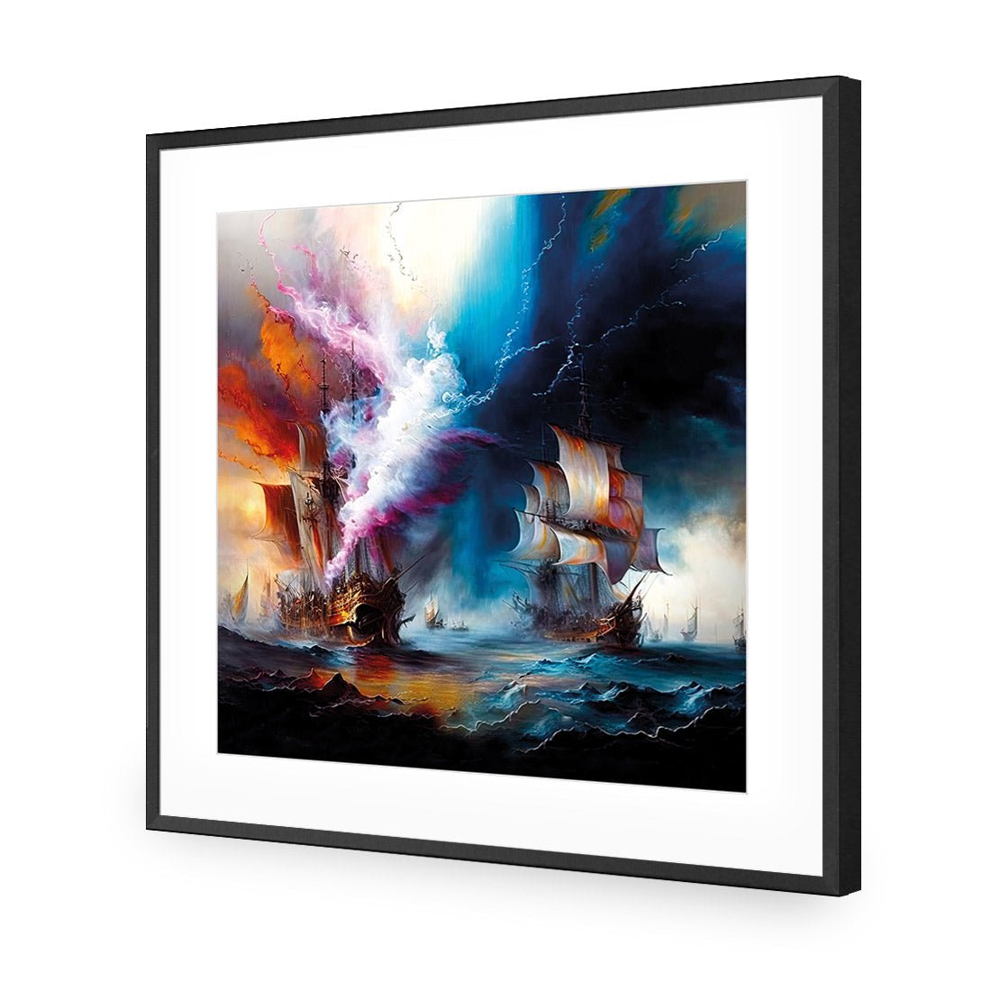 High Seas Ablaze I - Wall Art Designs - WB_100752_AS_Q CAF_AP - 030 - MAT_37x37_S - 2538 - BLK