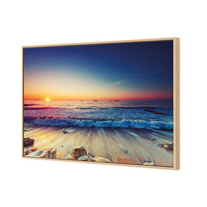 High Tide Sunset | Standard Canvas | Floating Frame | Oak