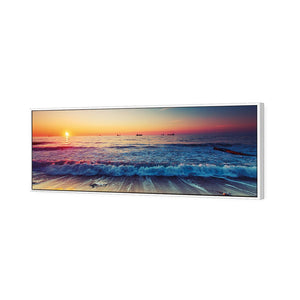 High Tide Sunset (Long) | Classic Canvas | Floating Frame | White