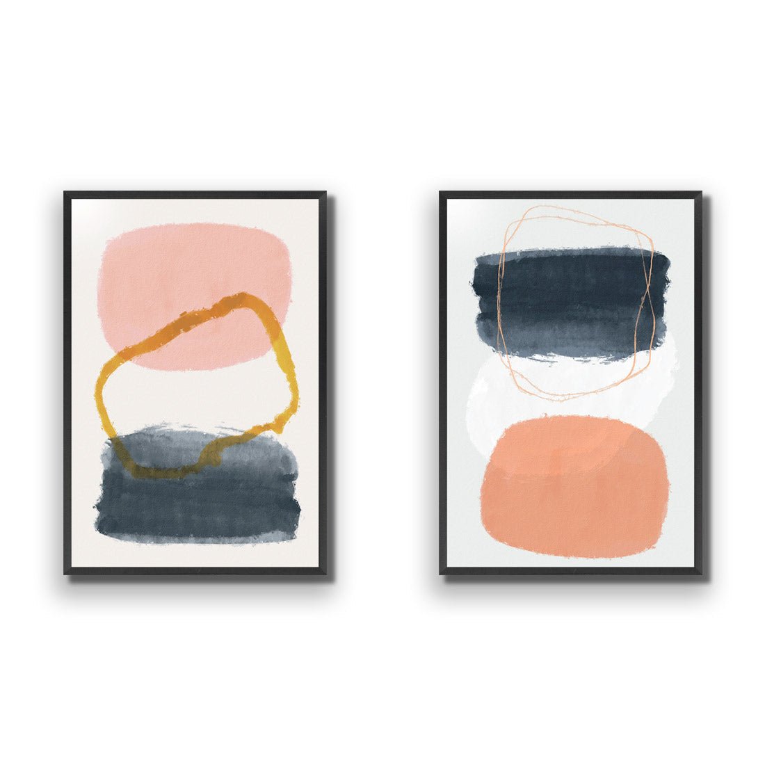 Hollow Balance Abstract Perfect Pair - Wall Art Designs - SET2_5018_AR_V WAD_AP - 030 - EDG_45x30_S - 2538 - BLK