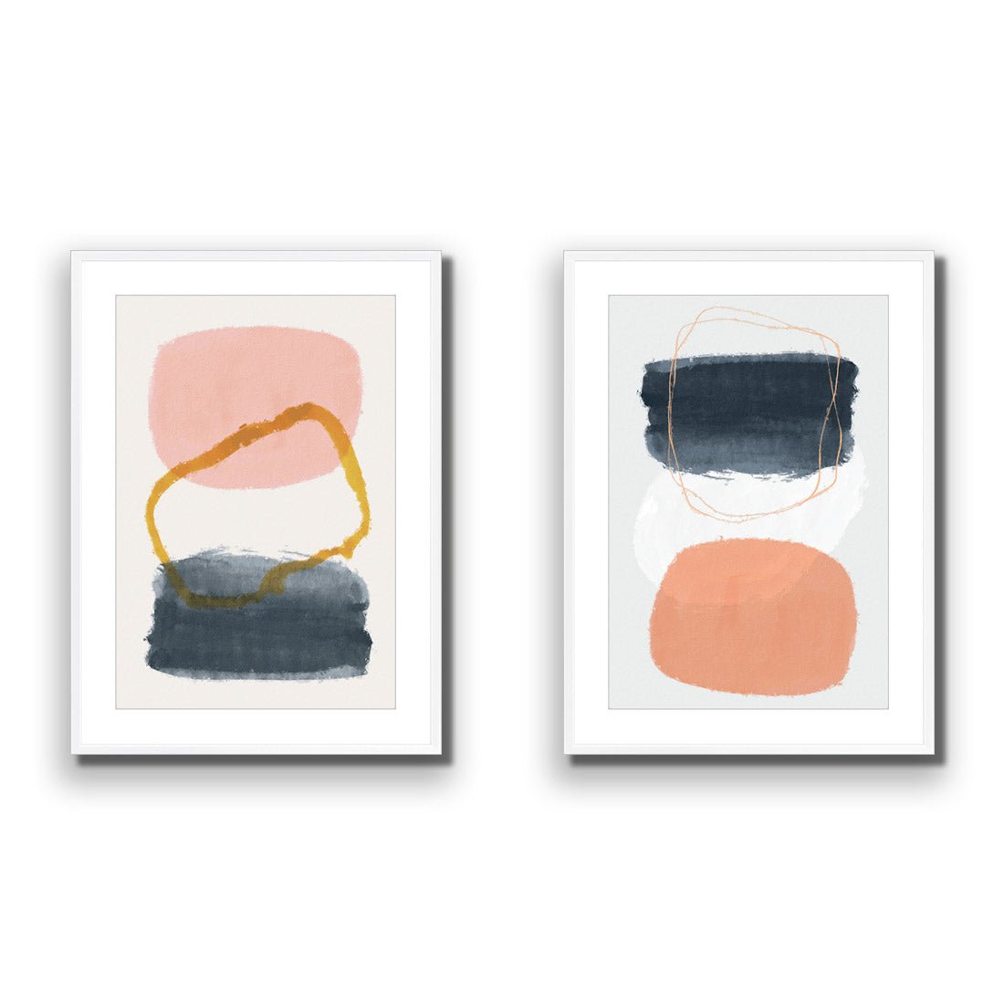 Hollow Balance Abstract Perfect Pair - Wall Art Designs - SET2_5018_AR_V WAD_AP - 030 - MAT_45x30_S - 2538 - WHT