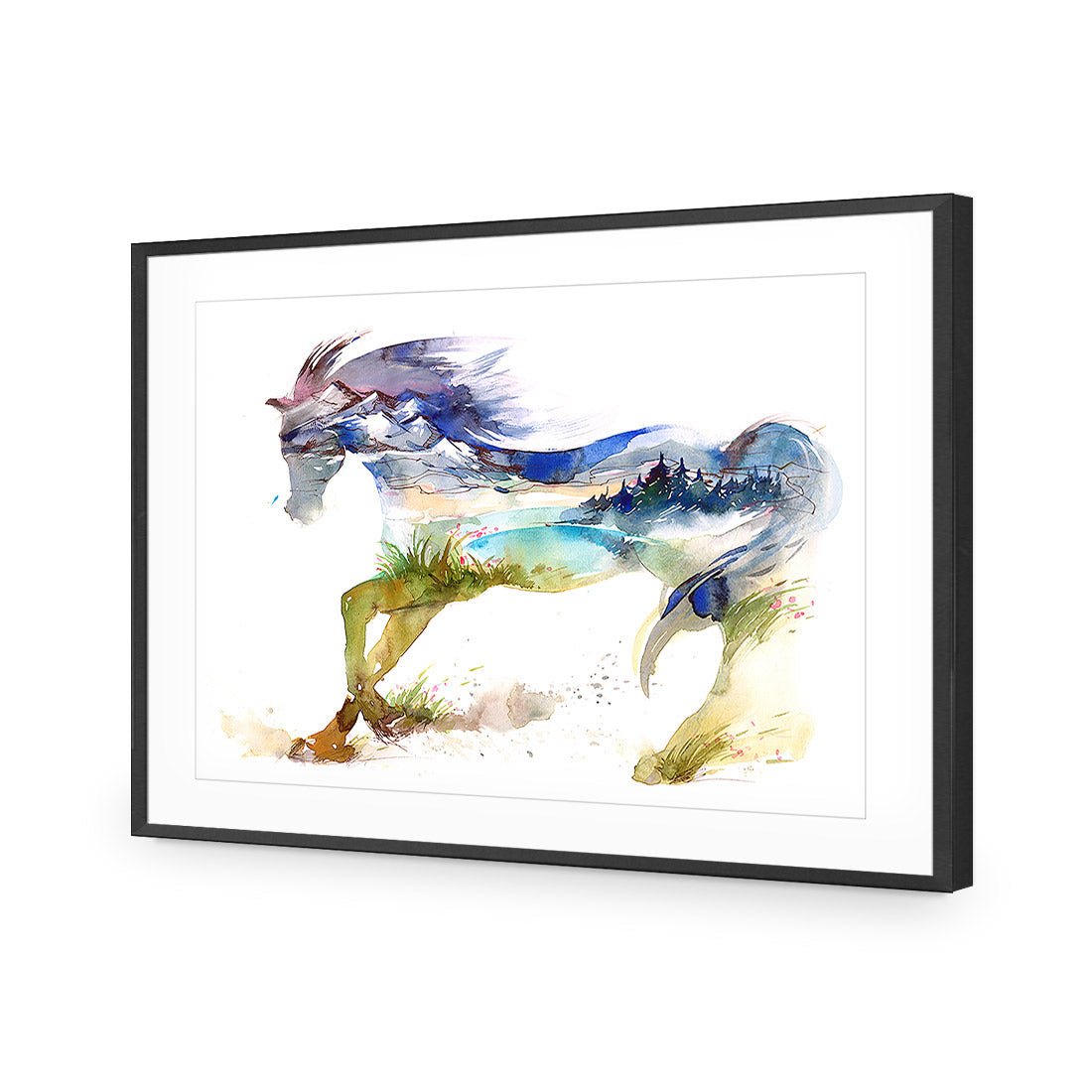 Horse Dreaming | Standard Acrylic | Flat Frame With Border | Black