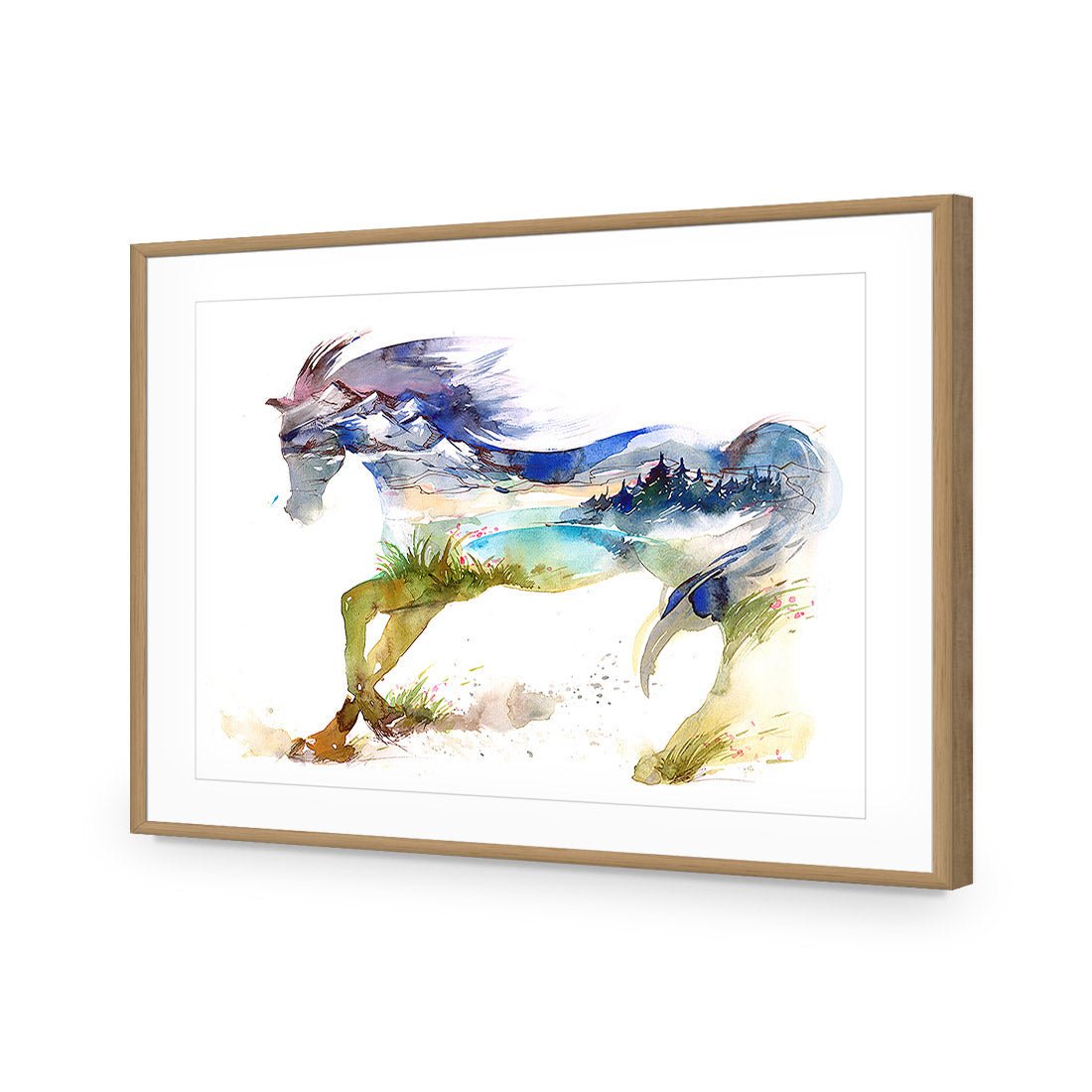 Horse Dreaming | Standard Acrylic | Flat Frame With Border | Oak