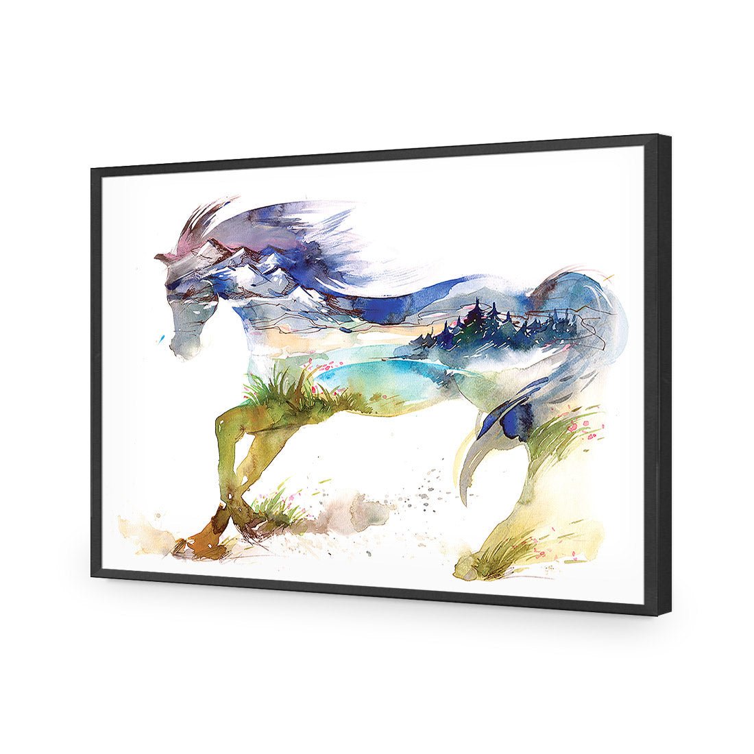 Horse Dreaming Acrylic Print Art - Wall Art Designs - 3216_AR_H WAD_AP - 030 - EDG_45x30_S - 2538 - BLK