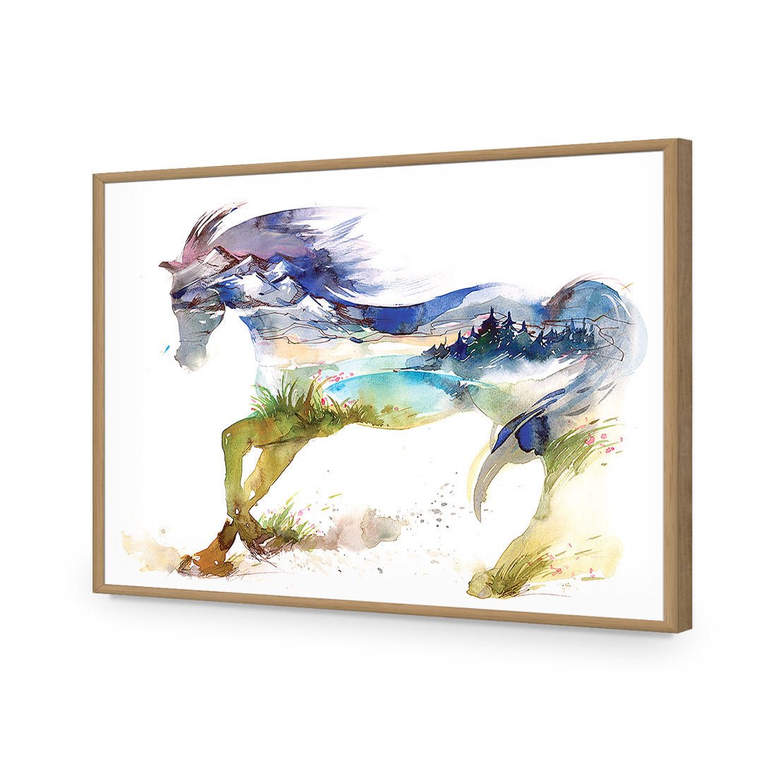 Horse Dreaming | Standard Acrylic | Flat Frame No Border | Oak