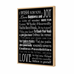 I Wish For You, B&W | Standard Canvas | Floating Frame | Oak