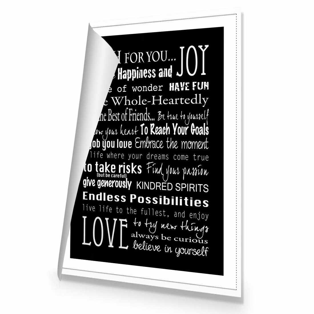 I Wish For You, B&W | Standard Canvas | No Frame | Rolled Canvas