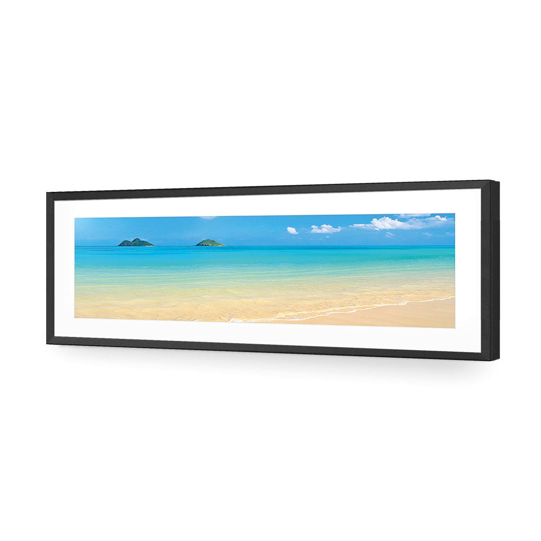 Idyllic Beach Mountains (long) - Wall Art Designs - 1377_AL_H WAD_AP - 030 - MAT_90x30_S - 2538 - BLK