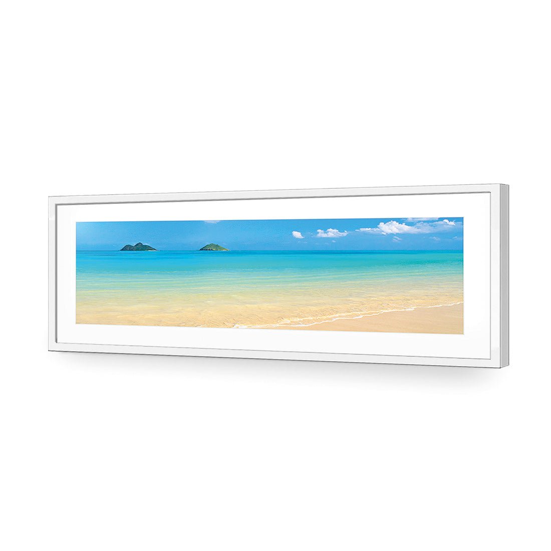 Idyllic Beach Mountains (long) - Wall Art Designs - 1377_AL_H WAD_AP - 030 - MAT_90x30_S - 2538 - WHT