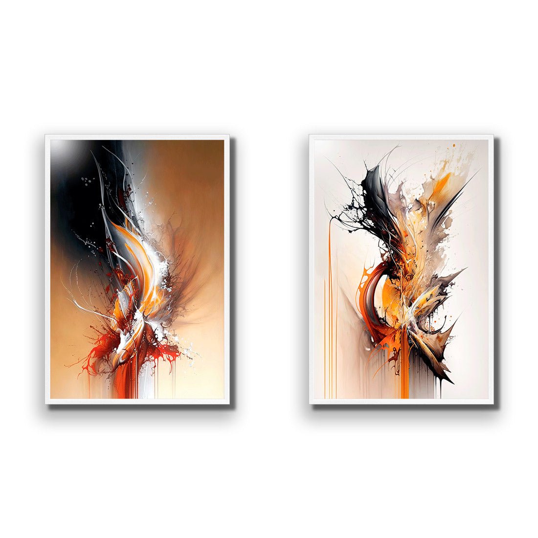 Ignite Abstract Perfect Pair - Wall Art Designs - SET2_5043_AR_V CAF_AP - 030 - EDG_45x30_S - 2538 - WHT