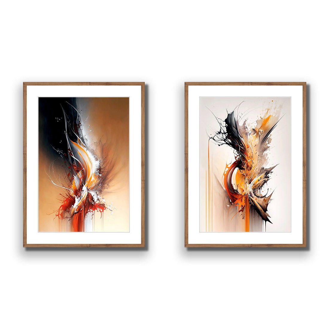 Ignite Abstract Perfect Pair - Wall Art Designs - SET2_5043_AR_V CAF_AP - 030 - MAT_45x30_S - 2538 - NAT