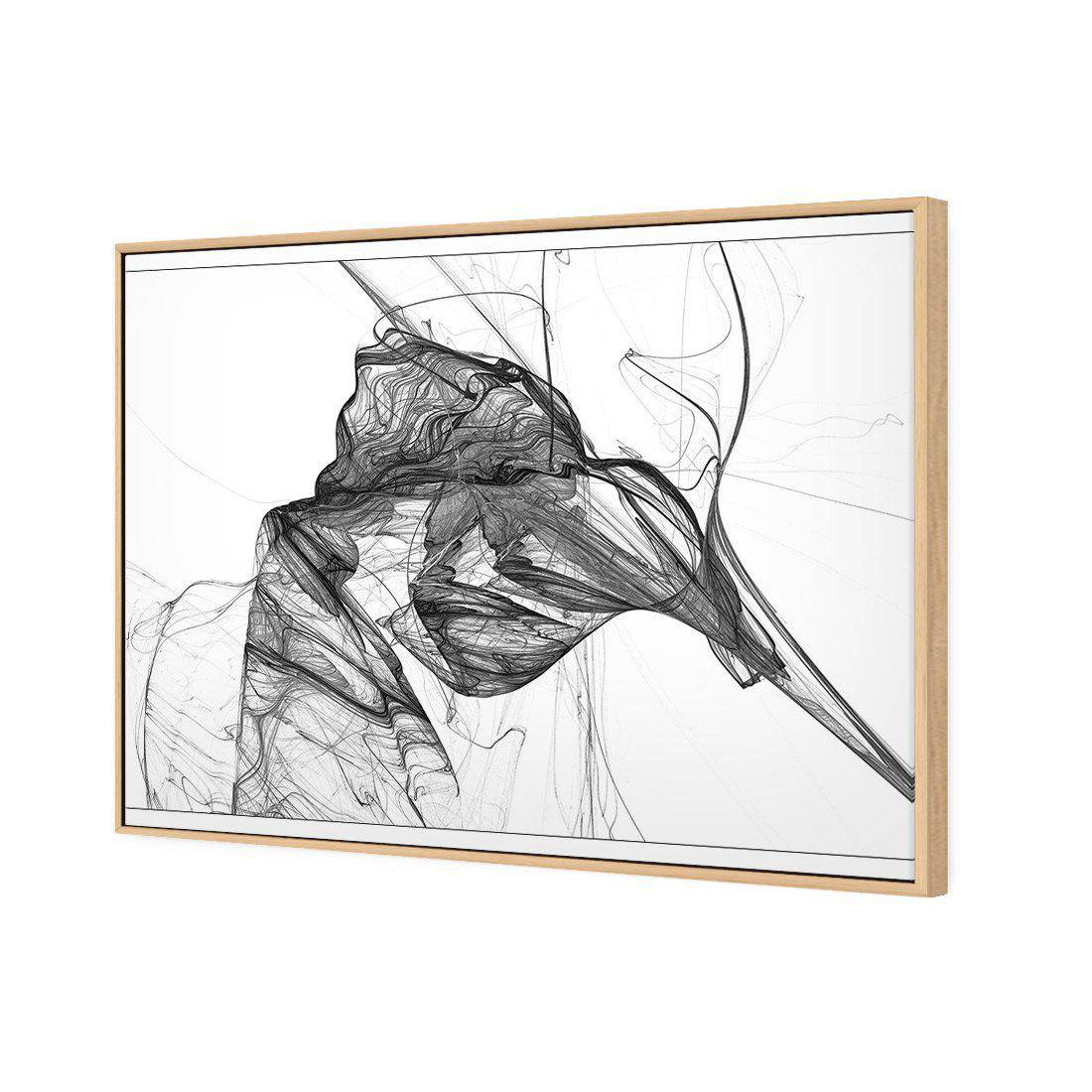 Intersperced, B&W | Standard Canvas | Floating Frame | Oak