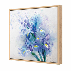 Iris Rain | Standard Canvas | Floating Frame | Oak