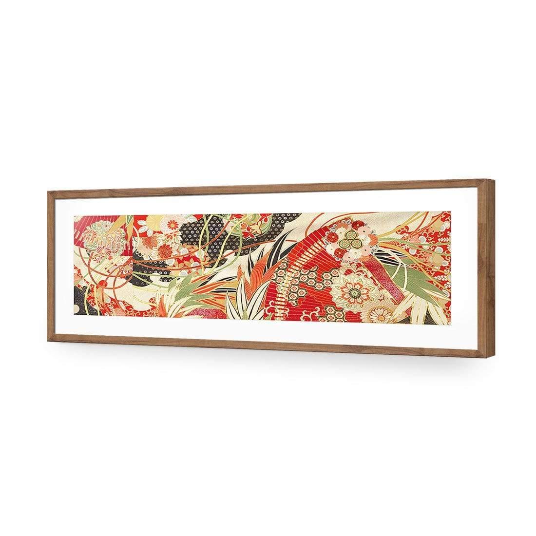 Japanese Fabric Red Flowers and Fans - Wall Art Designs - 1814_AL_H WAD_AP - 030 - MAT_90x30_S - 2538 - NAT