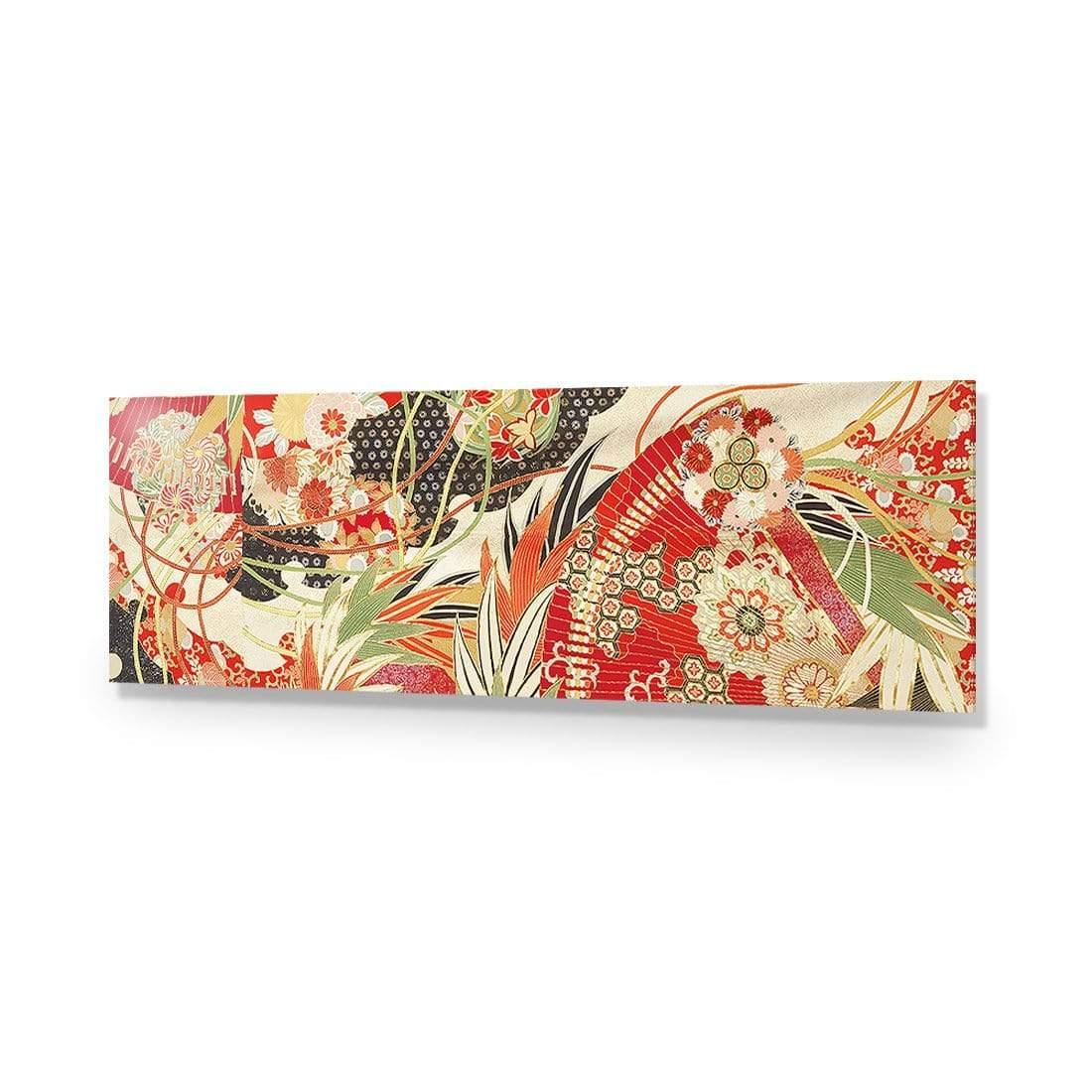 Japanese Fabric Red Flowers and Fans - Wall Art Designs - 1814_AL_H WAD_AP - 030 - MAT_90x30_NONE