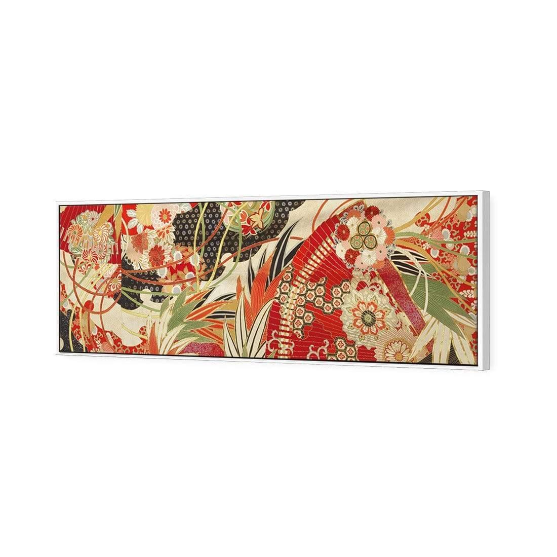 Japanese Fabric Red Flowers and Fans - Wall Art Designs - 1814_AL_H WAD_CP - MPY - 260 - M - S - S_60x20_S - 1550 - BLK