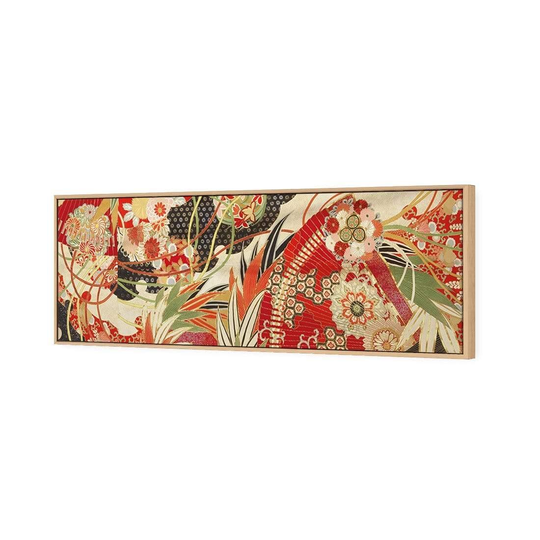 Japanese Fabric Red Flowers and Fans - Wall Art Designs - 1814_AL_H WAD_CP - MPY - 260 - M - S - S_60x20_S - 1550 - OAK