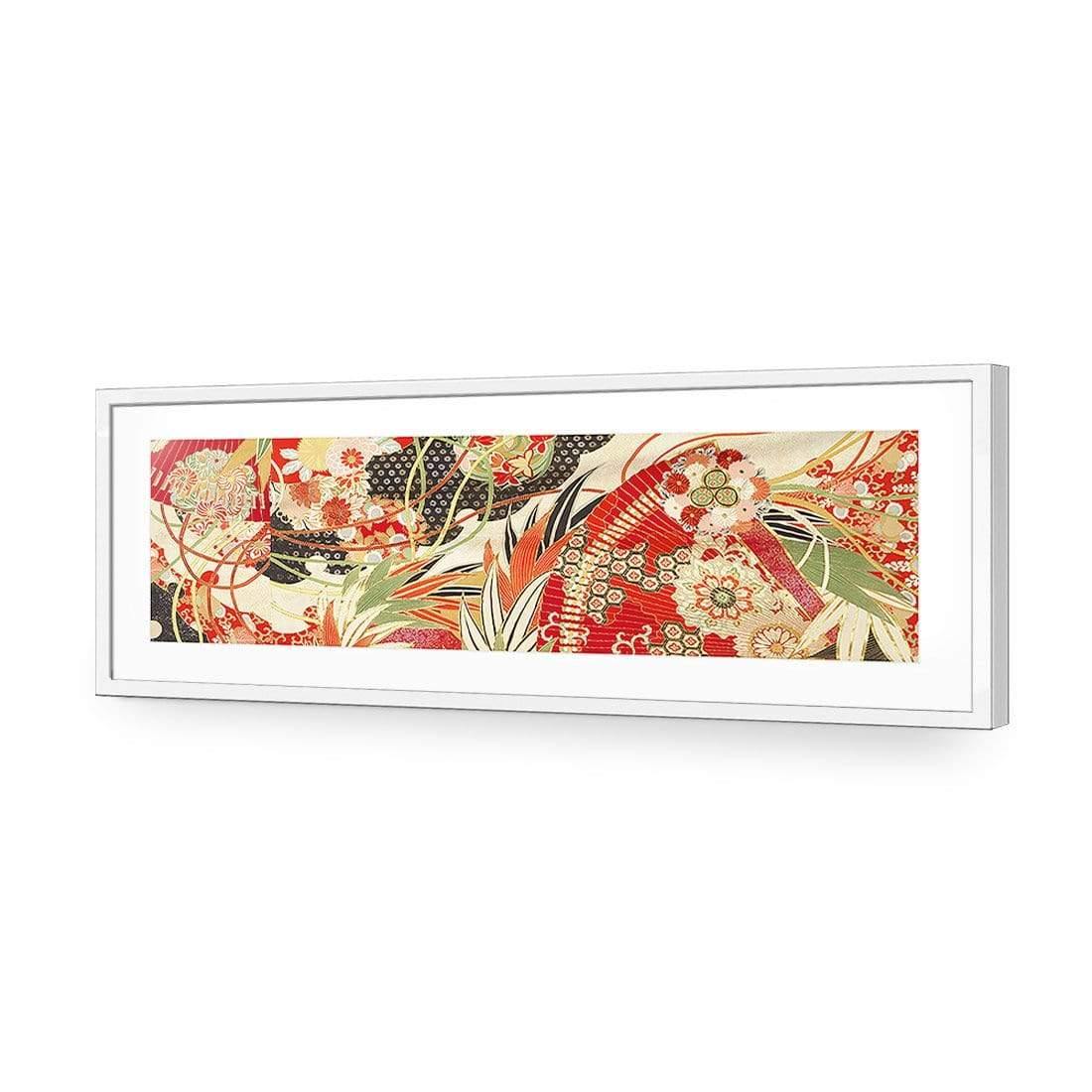 Japanese Fabric Red Flowers and Fans - Wall Art Designs - 1814_AL_H WAD_CP - MPY - 260 - M - S - S_60x20_S - 1550 - WHT