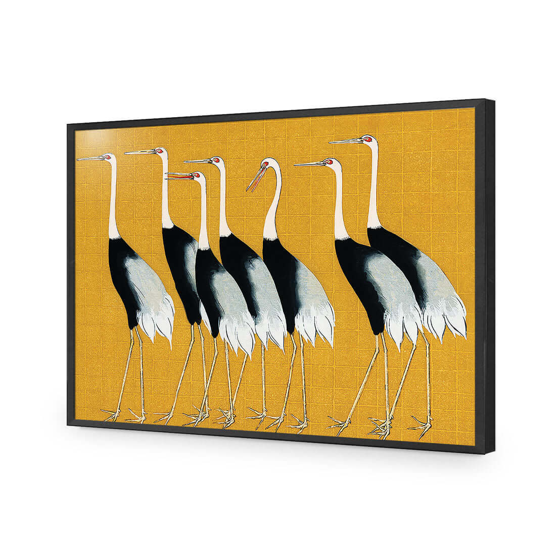 Japanese Red Crowned Cranes - Wall Art Designs - 4155_AR_H WAD_AP - 030 - EDG_45x30_S - 2538 - BLK