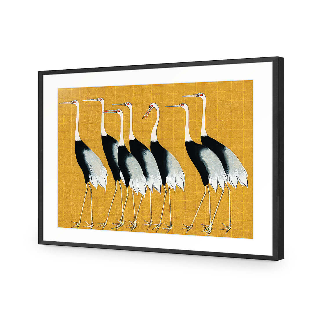 Japanese Red Crowned Cranes - Wall Art Designs - 4155_AR_H WAD_AP - 030 - MAT_45x30_S - 2538 - BLK