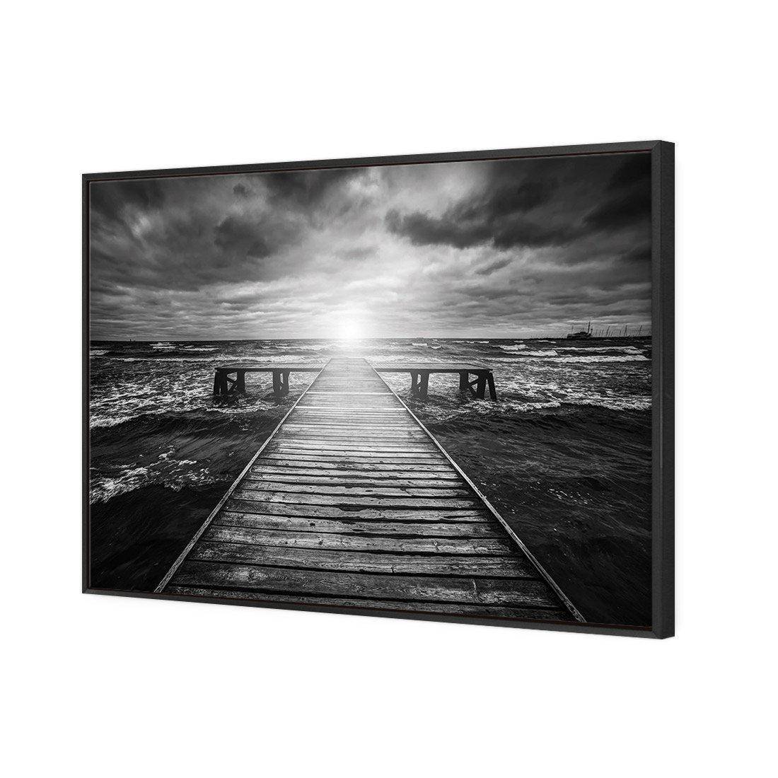 Jetty Storm, B&W Canvas Art - Wall Art Designs - 2597_BR_H WAD_CP - MPY - 260 - M - S - S_45x30_S - 1550 - BLK