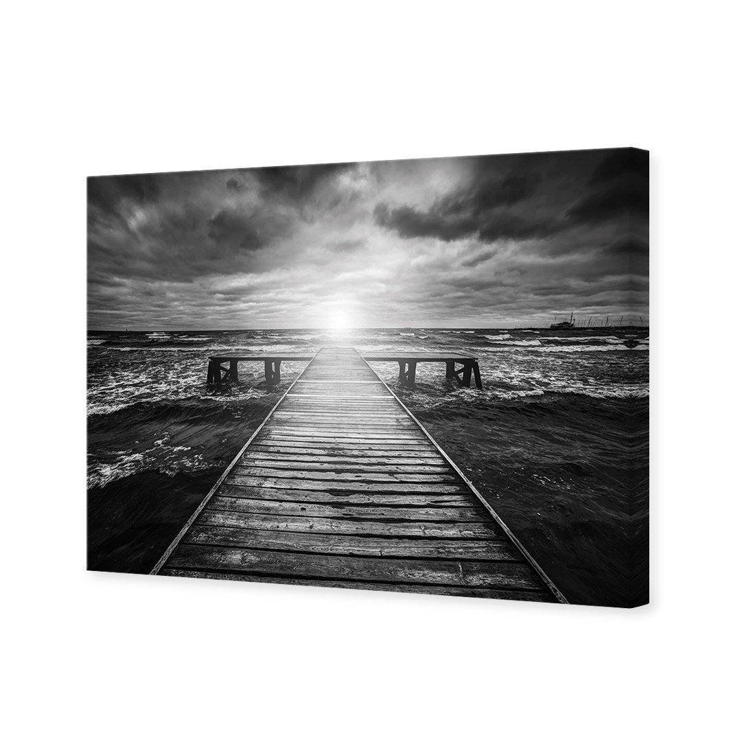 Jetty Storm, B&W Canvas Art - Wall Art Designs - 2597_BR_H WAD_CP - MPY - 260 - M - S - S_45x30_NONE