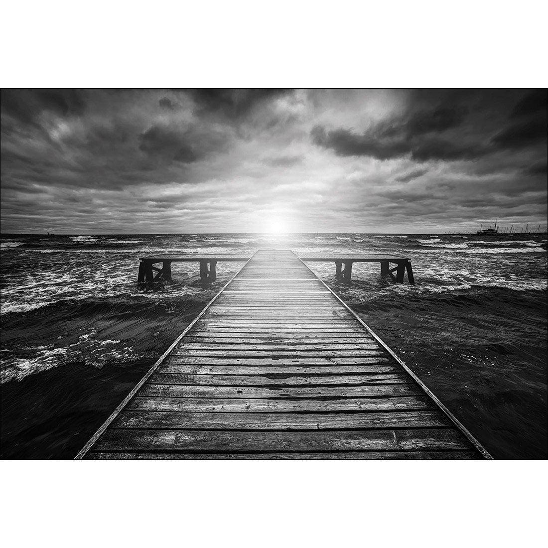 Jetty Storm, B&W Canvas Art - Wall Art Designs - 2597_BR_H WAD_CP - MPY - 260 - M - S - S_45x30_NONE