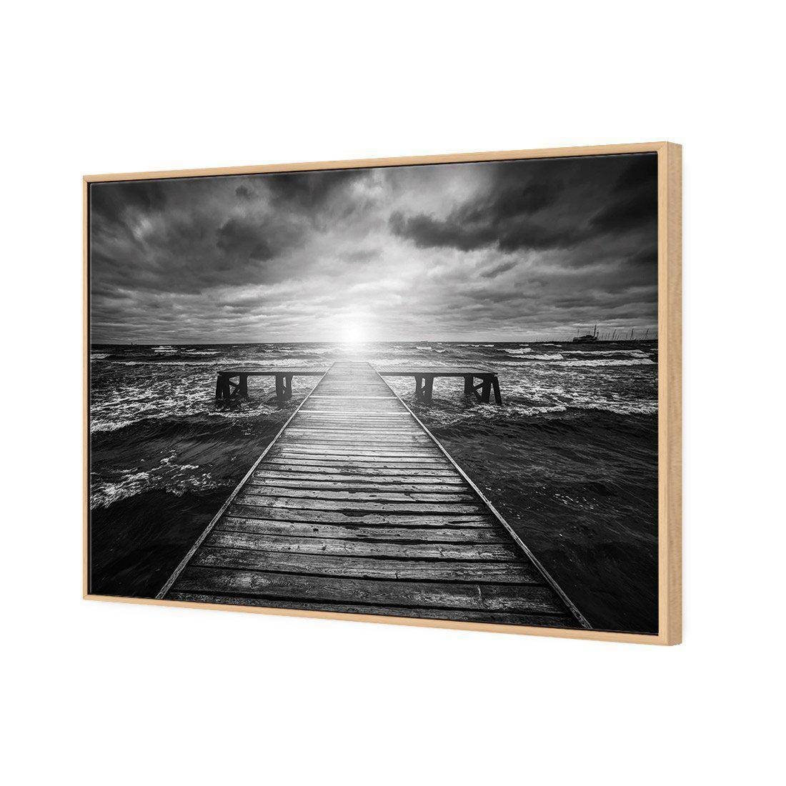 Jetty Storm, B&W Canvas Art - Wall Art Designs - 2597_BR_H WAD_CP - MPY - 260 - M - S - S_45x30_S - 1550 - OAK