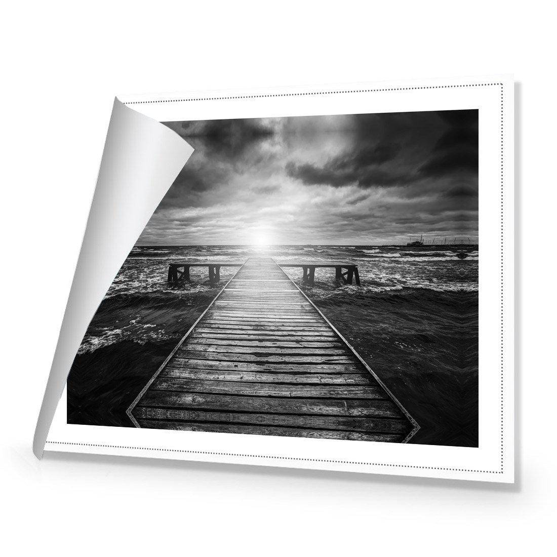 Jetty Storm, B&W Canvas Art - Wall Art Designs - 2597_BR_H WAD_CP - MPY - 260 - M - R_45x30_NONE