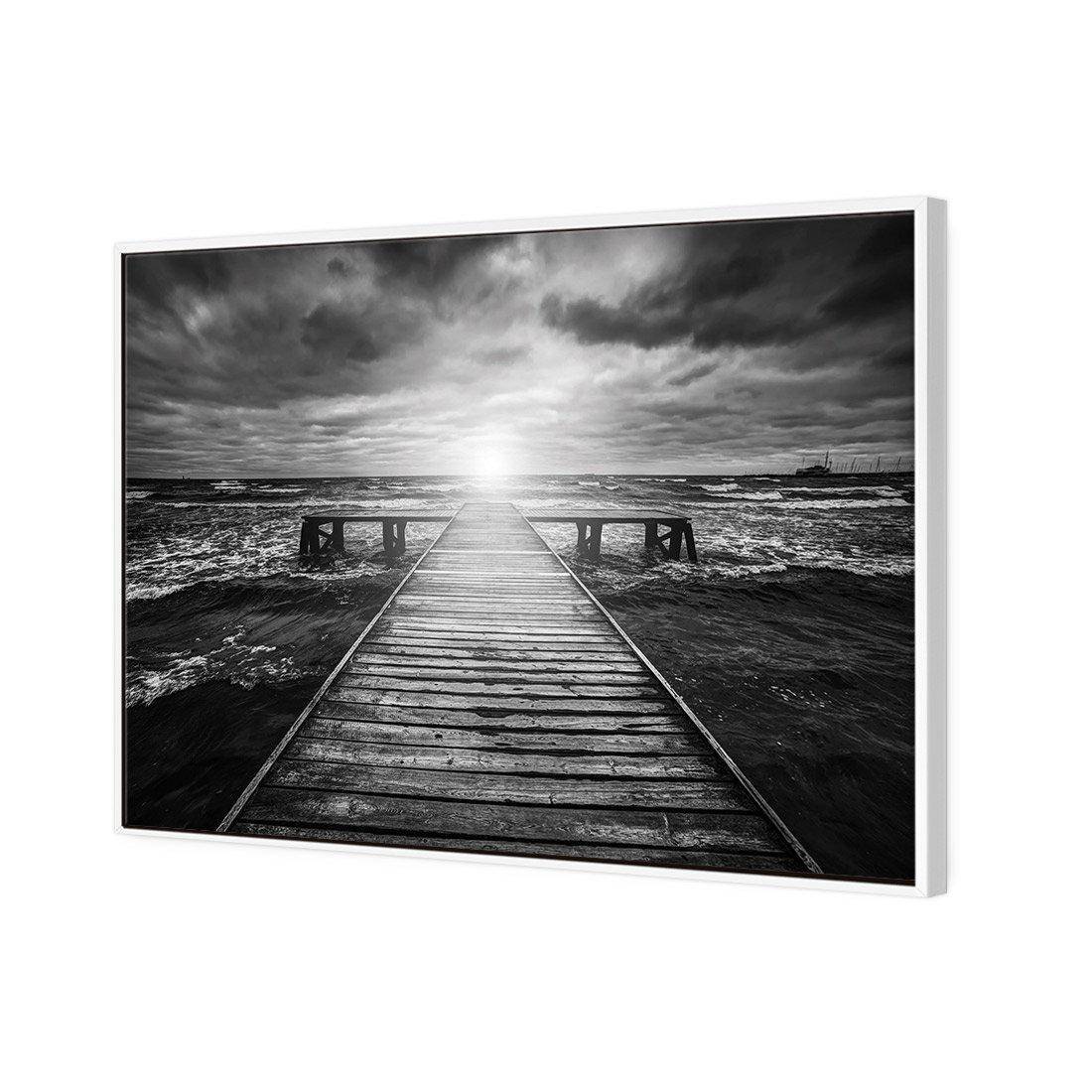 Jetty Storm, B&W Canvas Art - Wall Art Designs - 2597_BR_H WAD_CP - MPY - 260 - M - S - S_45x30_S - 1550 - WHT