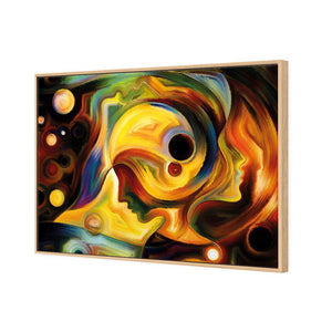 Jigsaw Faces | Standard Canvas | Floating Frame | Oak