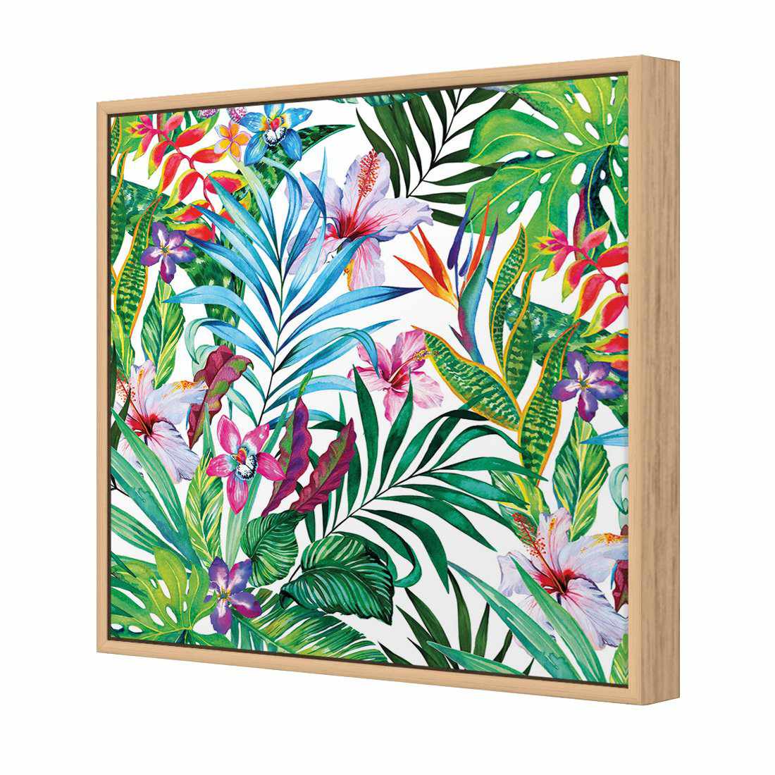 Jungle At Noon, Square | Standard Canvas | Floating Frame | Oak