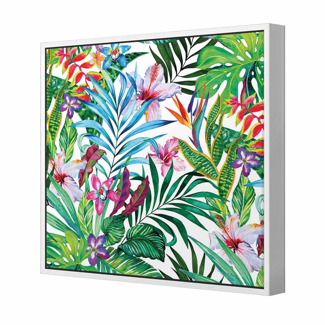 Jungle At Noon, Square | Standard Canvas | Floating Frame | White
